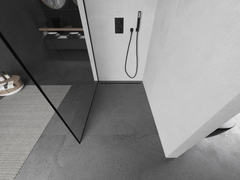 Ścianka prysznicowa walk-in Mexen Kioto czarny wzór 50x200 cm 800-050-101-70-70 1 szt.