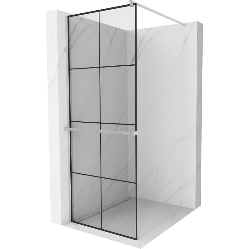 Ścianka prysznicowa walk-in Mexen Kioto+ czarny wzór 70x200 cm 1 szt.