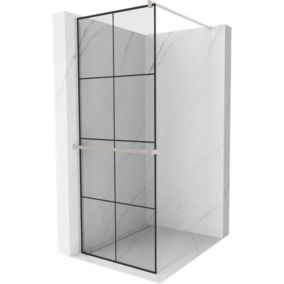 Ścianka prysznicowa walk-in Mexen Kioto+ czarny wzór 70x200 cm 1 szt.