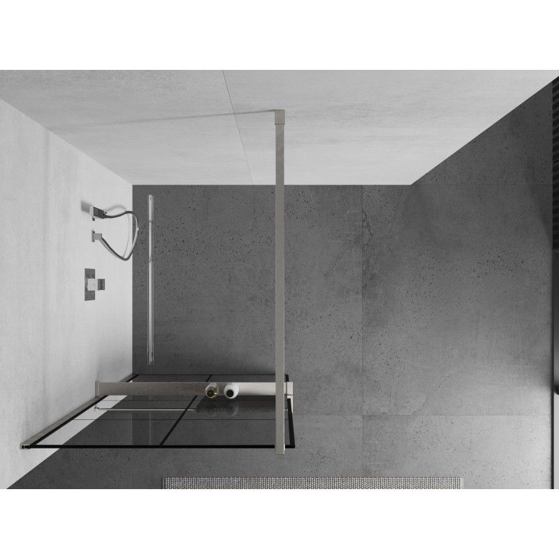 Ścianka prysznicowa walk-in Mexen Kioto+ czarny wzór 70x200 cm 1 szt.
