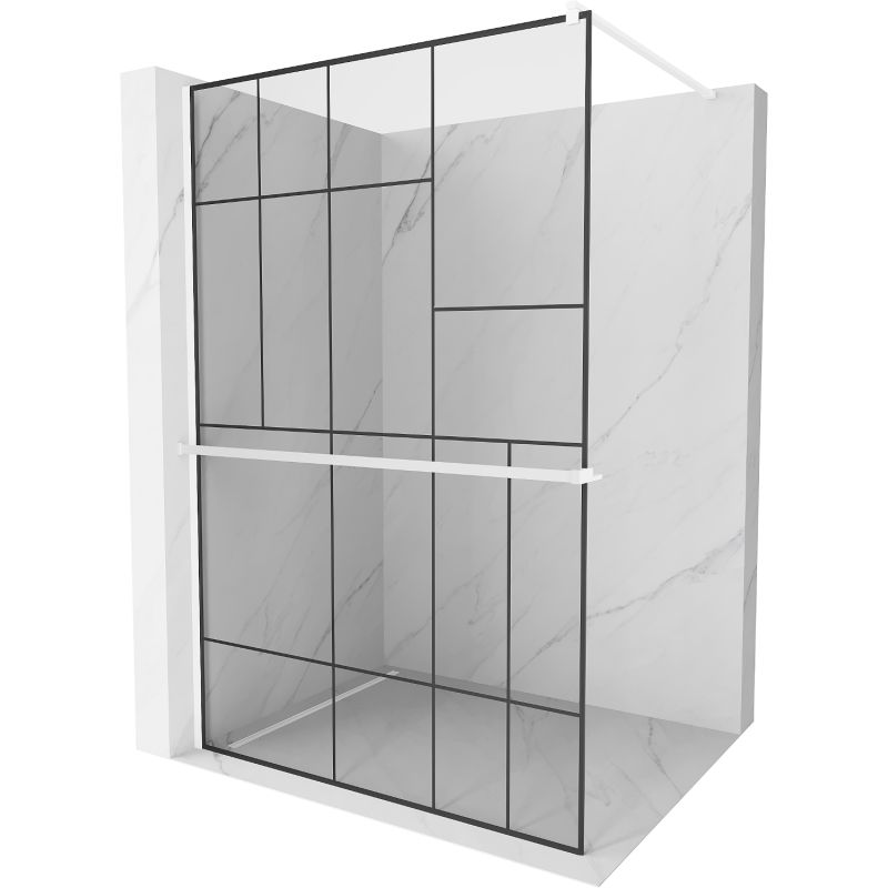 Ścianka prysznicowa walk-in Mexen Kioto+ czarny wzór 70x200 cm 1 szt.