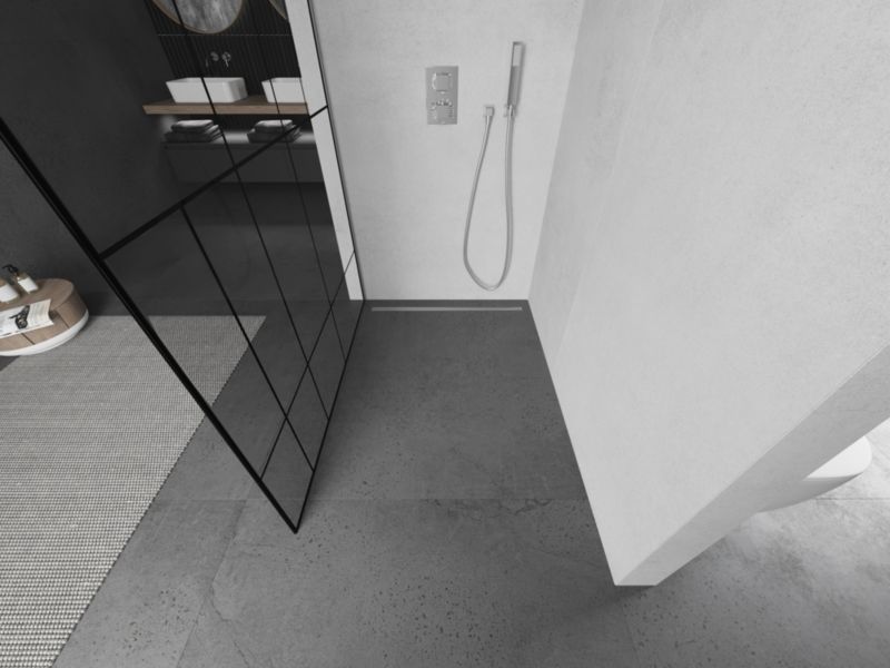 Ścianka prysznicowa walk-in Mexen Kioto czarny wzór 80x200 1 szt.