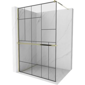 Ścianka prysznicowa walk-in Mexen Kioto+ czarny wzór 80x200 cm 1 szt.