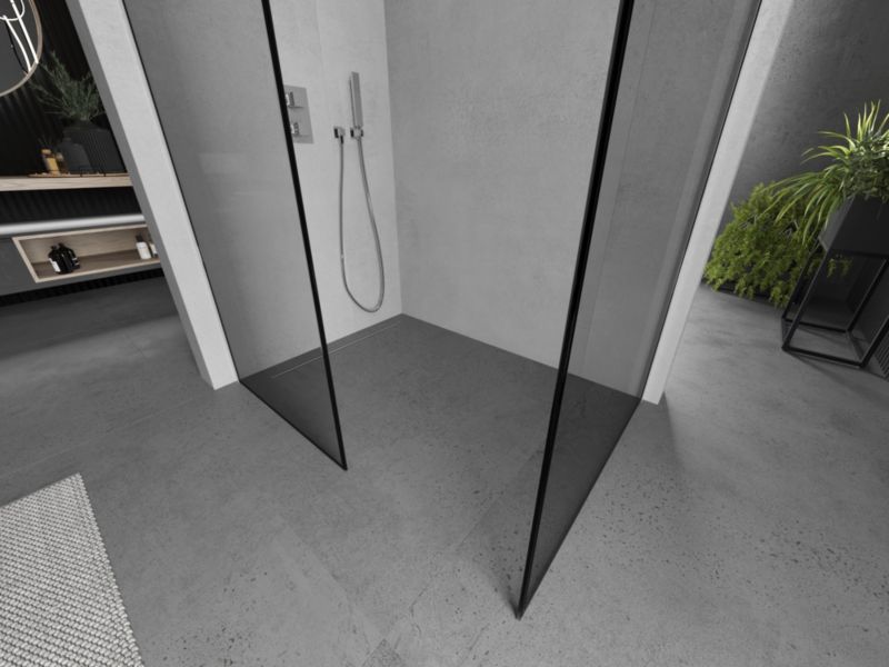 Ścianka prysznicowa walk-in Mexen Kioto czarny wzór 80x80 cm 1 szt.