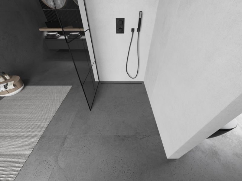 Ścianka prysznicowa walk-in Mexen Kioto czarny wzór 90x200 cm 1 szt.