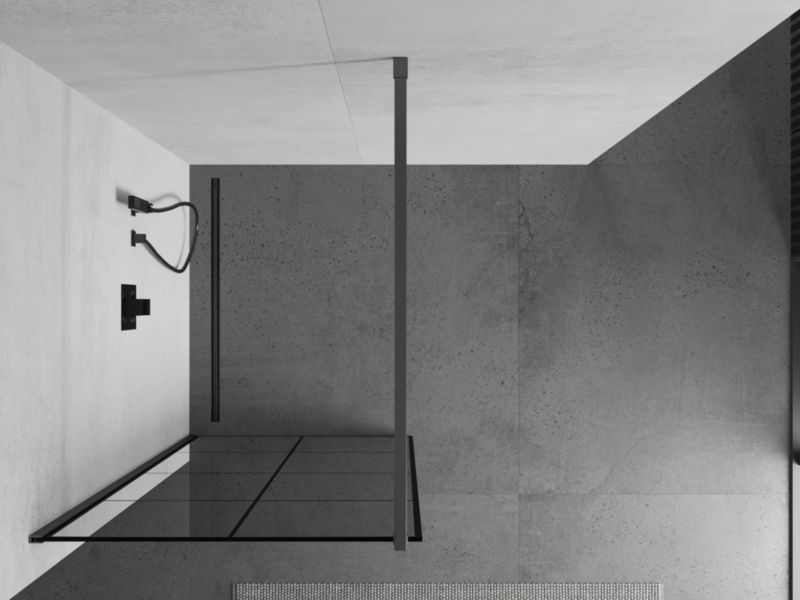 Ścianka prysznicowa walk-in Mexen Kioto czarny wzór 90x200 cm 1 szt.