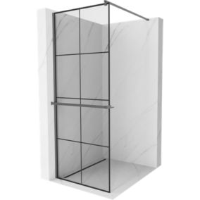 Ścianka prysznicowa walk-in Mexen Kioto+ czarny wzór 90x200 cm 1 szt.