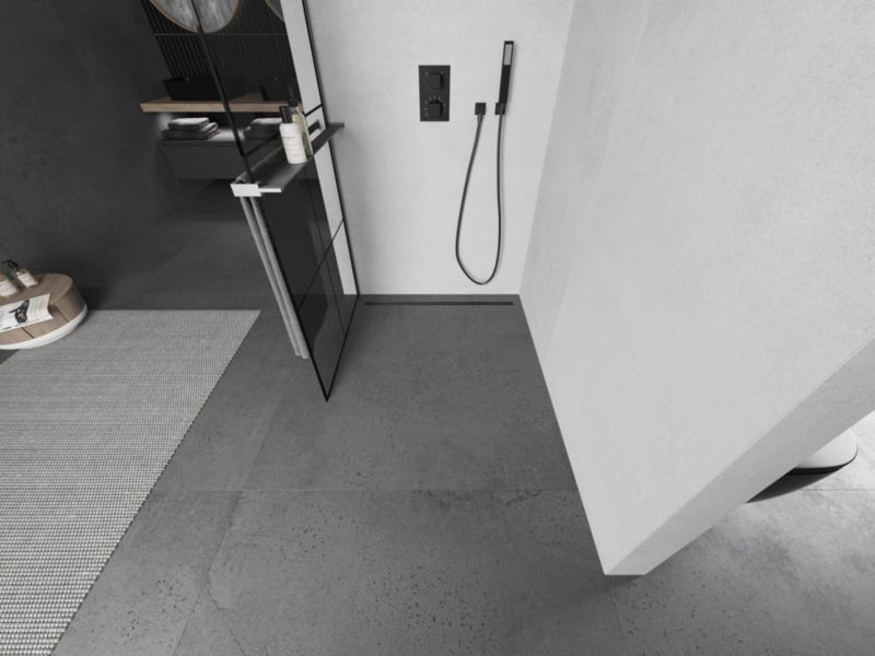 Ścianka prysznicowa walk-in Mexen Kioto+ czarny wzór 90x200 cm 1 szt.