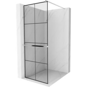 Ścianka prysznicowa walk-in Mexen Kioto+ czarny wzór 90x200 cm 1 szt.
