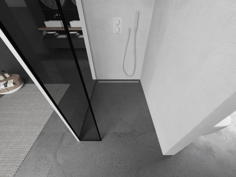 Ścianka prysznicowa walk-in Mexen Kioto czarny wzór 90x30 cm 1 szt.