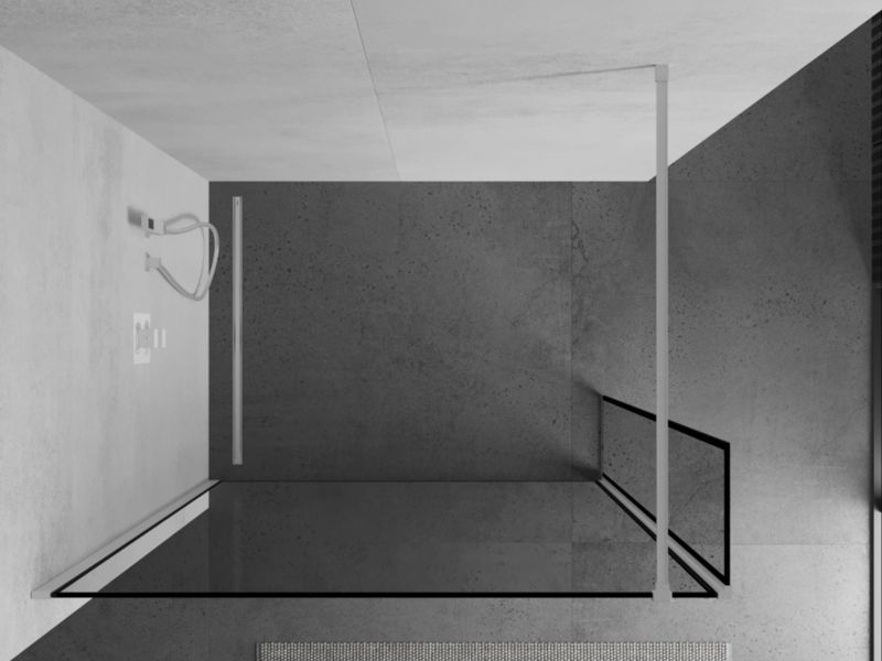 Ścianka prysznicowa walk-in Mexen Kioto czarny wzór 90x30 cm 1 szt.