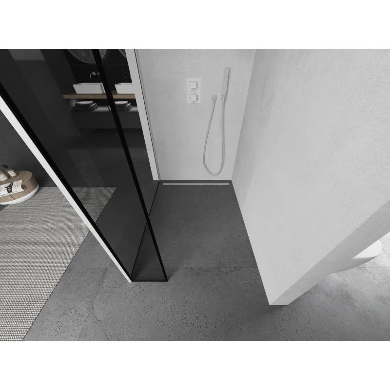 Ścianka prysznicowa Walk-in Mexen Kioto czarny wzór/biały 100x40 cm 1 szt.