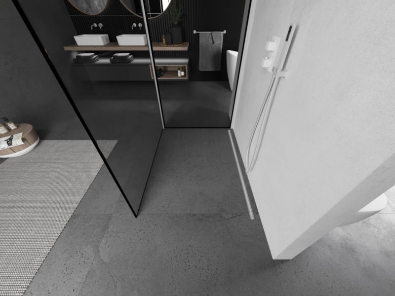 Ścianka prysznicowa walk-in Mexen Kioto czarny wzór biały 120x100 1 szt.
