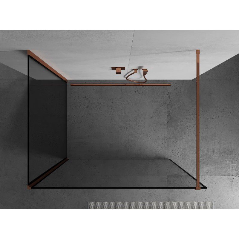 Ścianka prysznicowa walk-in Mexen Kioto czarny wzór różowe złoto 130x100cm 1 szt.