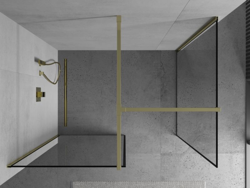 Ścianka prysznicowa walk-in Mexen Kioto czarny wzór złoty 110x70 1 szt.