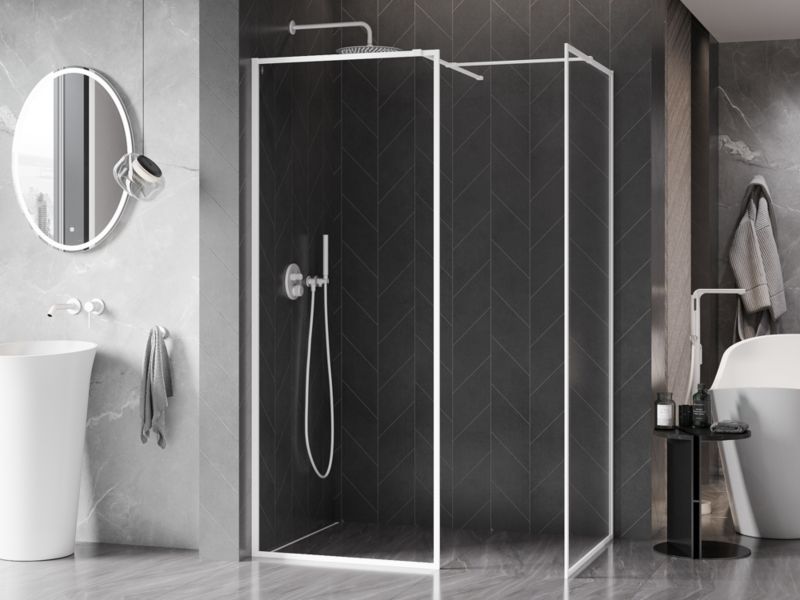 Ścianka prysznicowa walk-in Mexen Kioto-F biała 100x75 cm 1 szt.