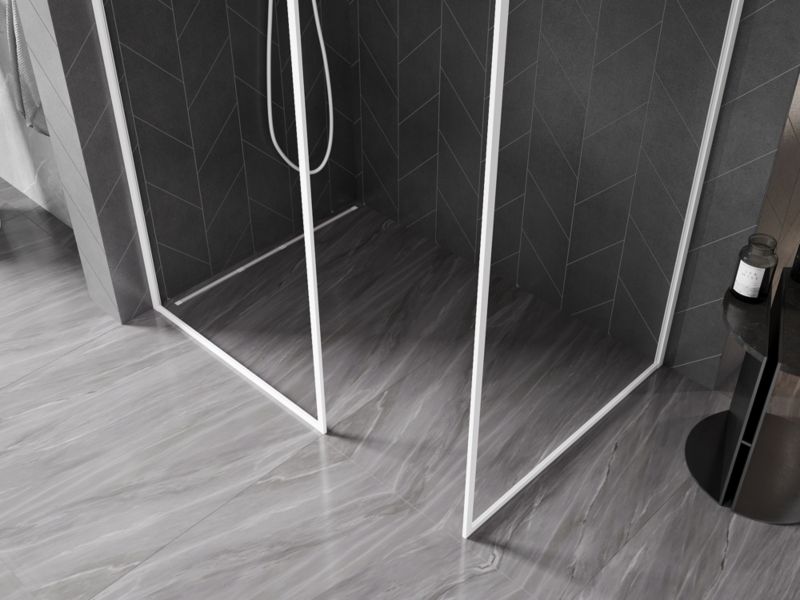 Ścianka prysznicowa walk-in Mexen Kioto-F biała 100x75 cm 1 szt.