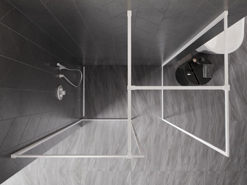 Ścianka prysznicowa walk-in Mexen Kioto-F biała 140x90 cm 1 szt.