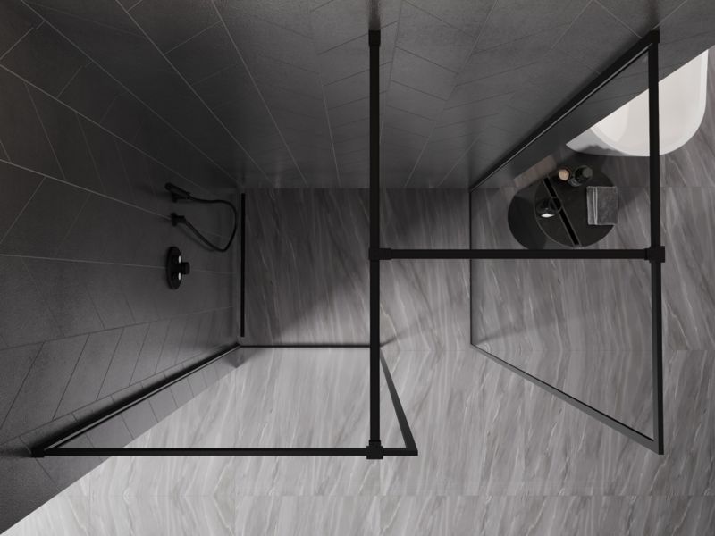 Ścianka prysznicowa walk-in Mexen Kioto-F czarna 115x80 cm 1 szt.