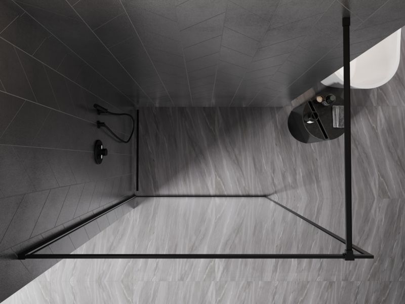 Ścianka prysznicowa Walk-in Mexen Kioto-F czarna 135x202 cm 1 szt.