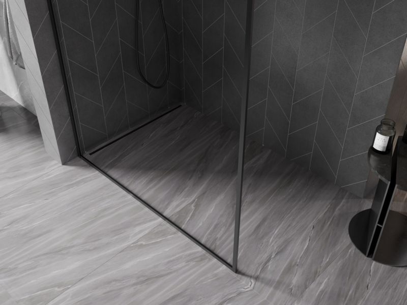 Ścianka prysznicowa walk-in Mexen Kioto-F czarna 60x202cm 1 szt.