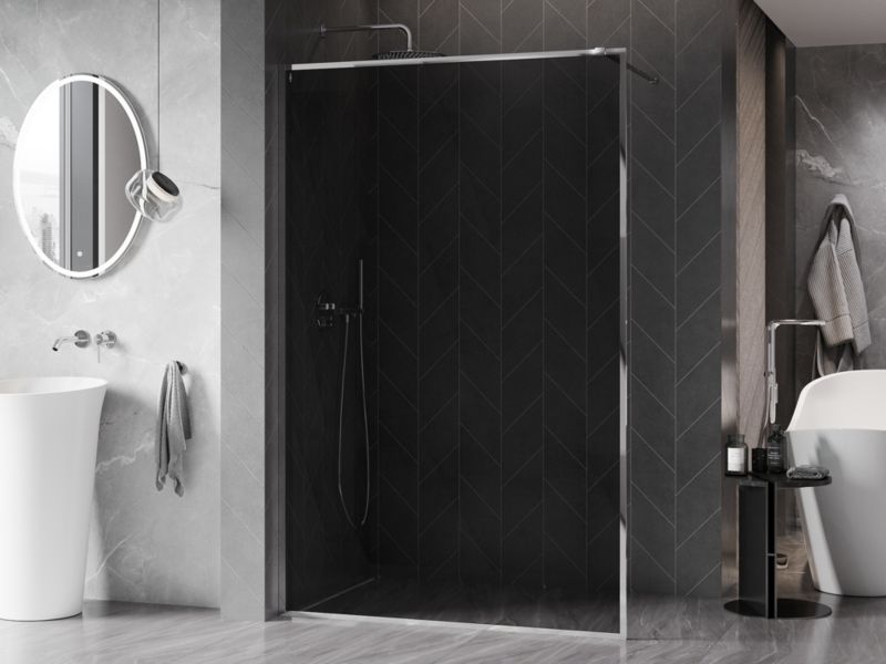 Ścianka prysznicowa walk-in Mexen Kioto-F grafit chrom 110x202 cm 1 szt.