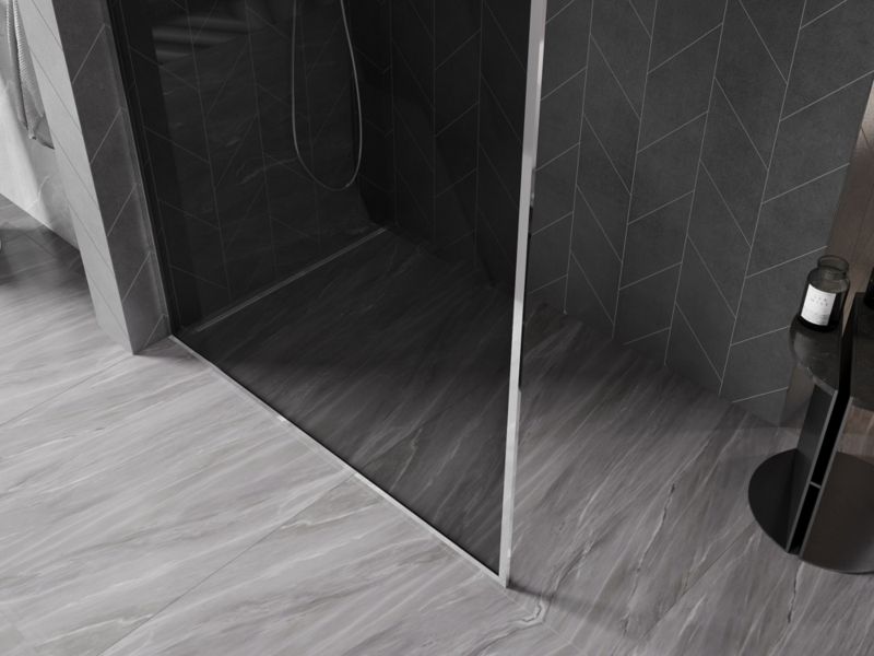 Ścianka prysznicowa walk-in Mexen Kioto-F grafit chrom 110x202 cm 1 szt.