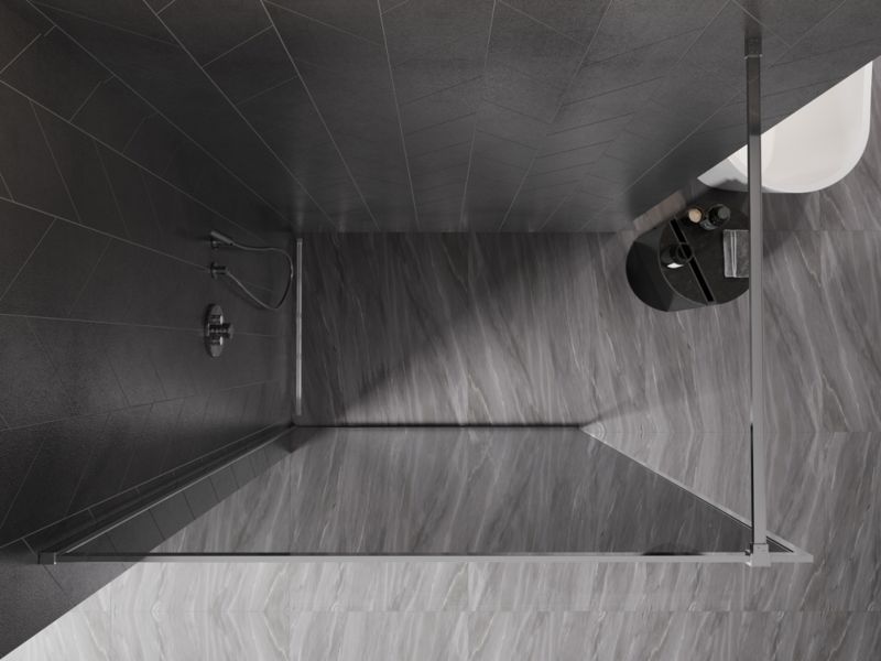 Ścianka prysznicowa walk-in Mexen Kioto-F grafit chrom 110x202 cm 1 szt.