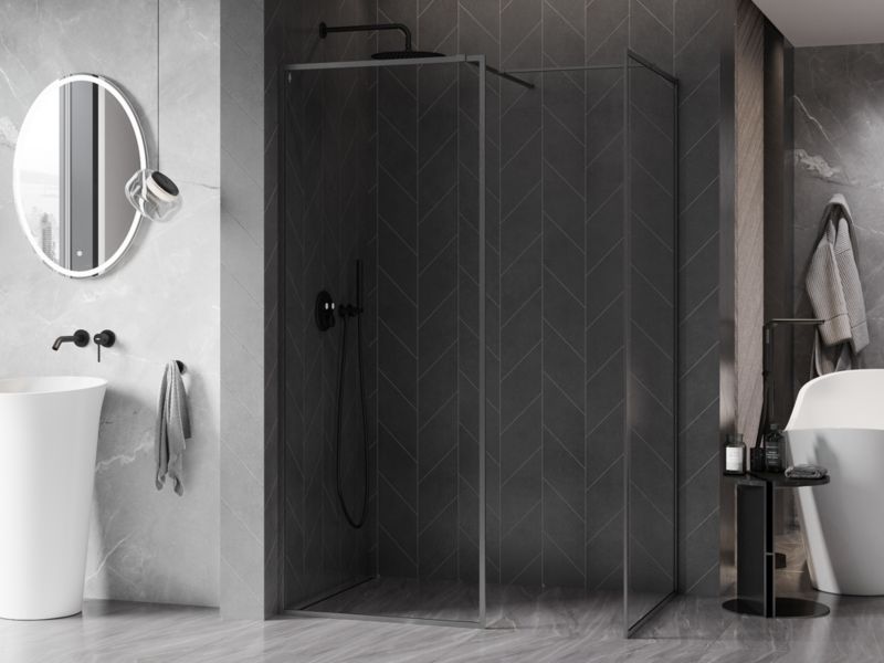 Ścianka prysznicowa walk-in Mexen Kioto-F gun gray 100 x 70 cm 1 szt.