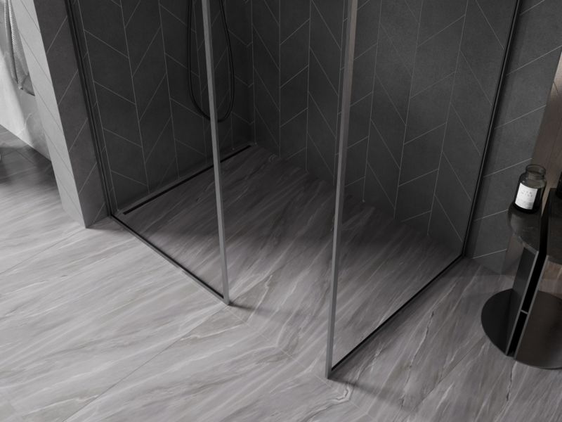 Ścianka prysznicowa walk-in Mexen Kioto-F gun gray 100 x 70 cm 1 szt.