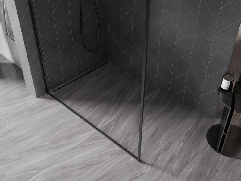 Ścianka prysznicowa Walk-in Mexen Kioto-F L czarna 70 x 202 cm 1 szt.