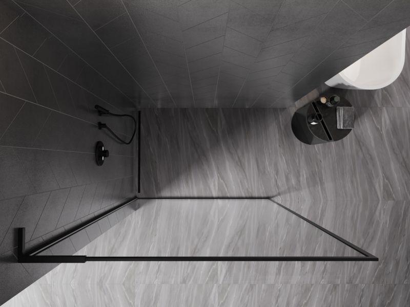 Ścianka prysznicowa Walk-in Mexen Kioto-F L czarna 70 x 202 cm 1 szt.