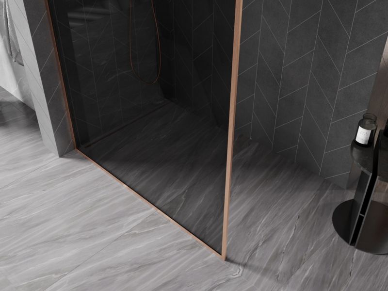 Ścianka prysznicowa walk-in Mexen Kioto-F miedź szczotkowana 110x202 cm  800-110-104-65-401 szt.