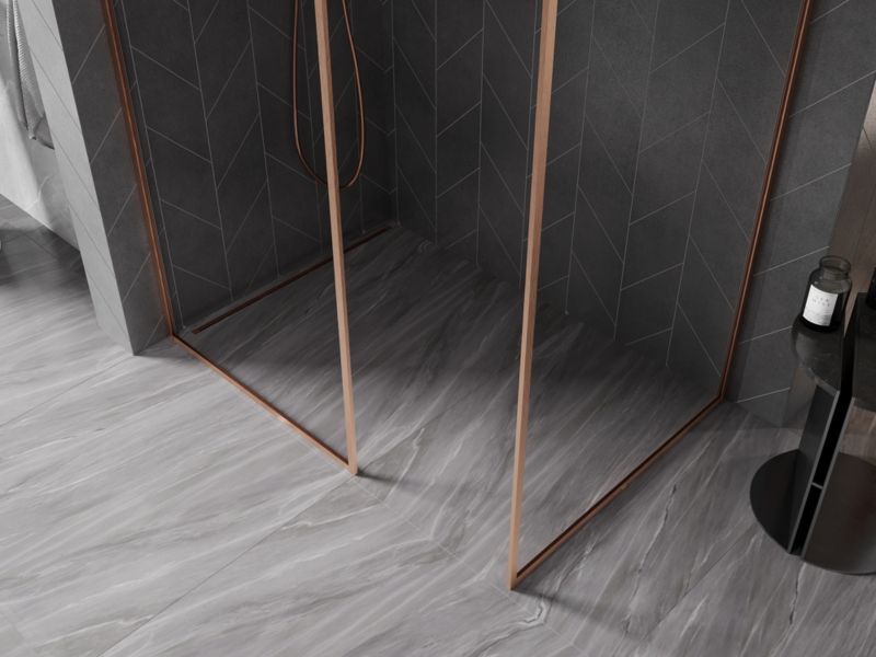 Ścianka prysznicowa walk-in Mexen Kioto-F miedź szczotkowana 125x100 1 szt.