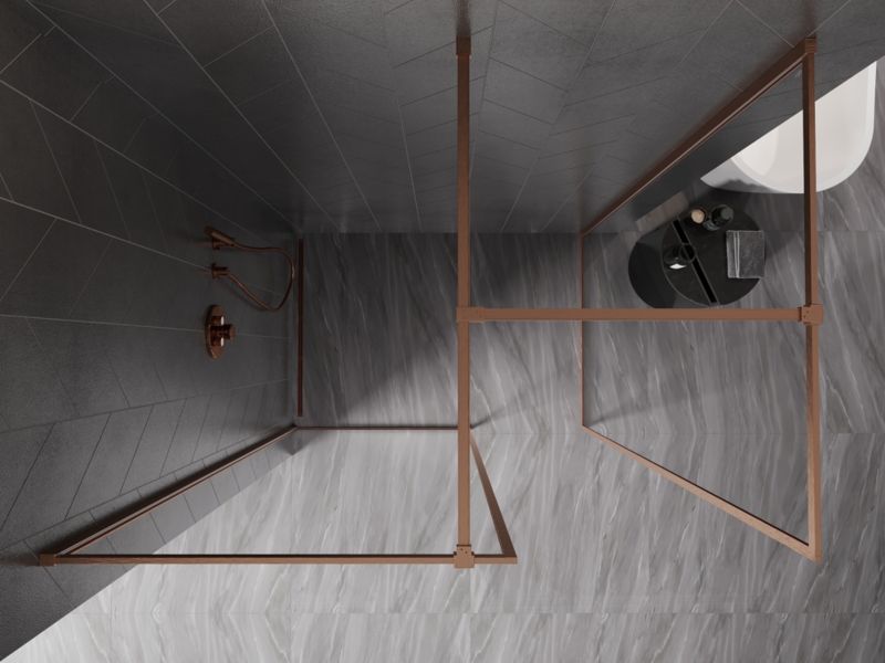 Ścianka prysznicowa walk-in Mexen Kioto-F miedź szczotkowana 125x100 1 szt.