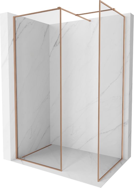 Ścianka prysznicowa walk-in Mexen Kioto-F miedź szczotkowana 140x80 cm 1 szt.