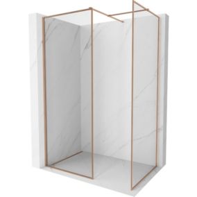 Ścianka prysznicowa walk-in Mexen Kioto-F miedź szczotkowana 170x70 cm 1 szt.