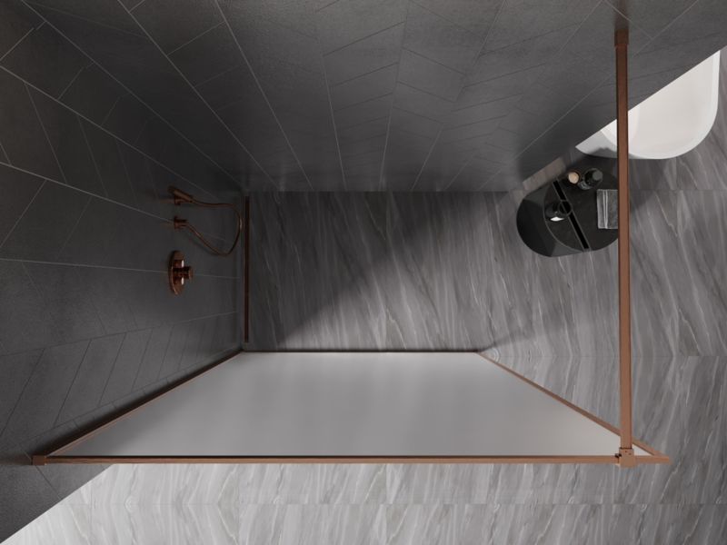Ścianka prysznicowa Walk-in Mexen Kioto-F miedź szczotkowana 80x202 1 szt.