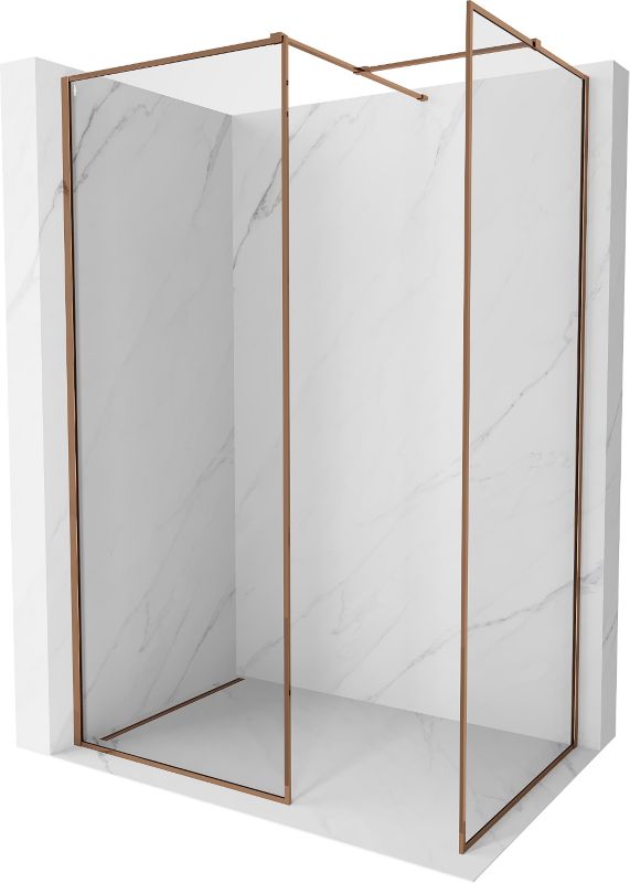 Ścianka prysznicowa walk-in Mexen Kioto-F różowe złoto 105x70 cm 1 szt.
