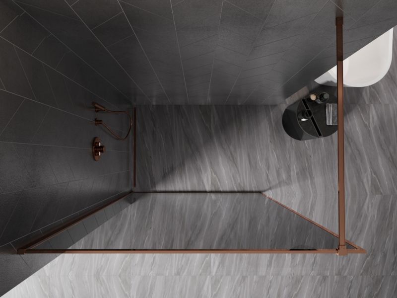 Ścianka prysznicowa walk-in Mexen Kioto-F różowe złoto 140x202 cm  800-140-104-60-401 szt.
