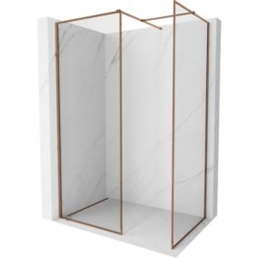 Ścianka prysznicowa Walk-in Mexen Kioto-F różowe złoto 170x100 cm 1 szt.