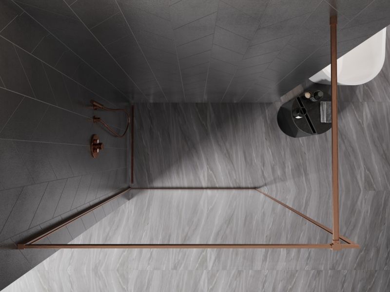 Ścianka prysznicowa walk-in Mexen Kioto-F transparent miedź szczotkowana 70x202 1 szt.