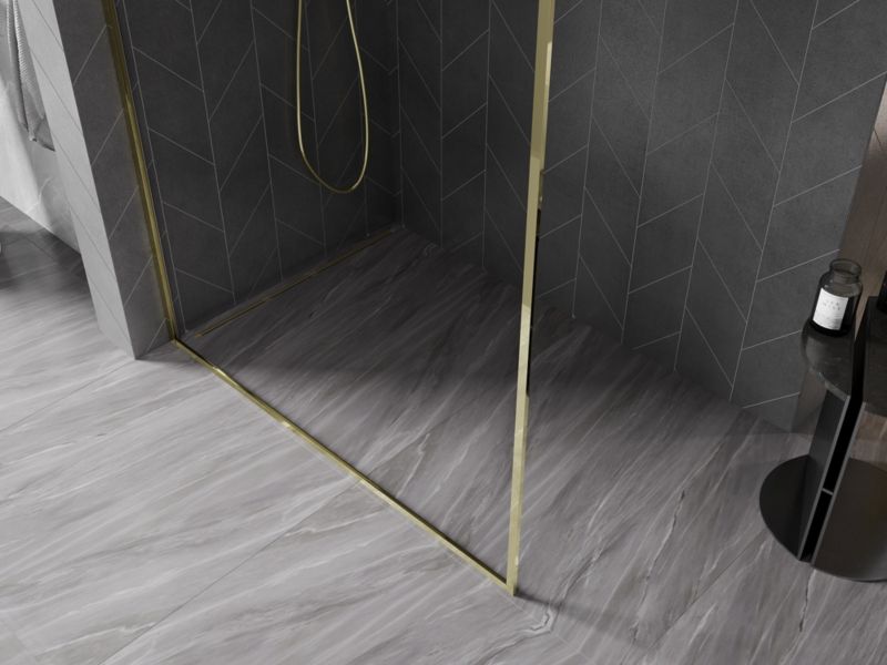 Ścianka prysznicowa walk-in Mexen Kioto-F złota 105x202 cm 1 szt.