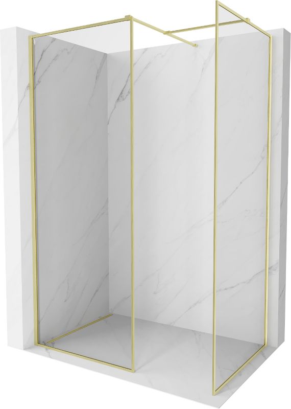 Ścianka prysznicowa walk-in Mexen Kioto-F złota 130x80 cm 1 szt.
