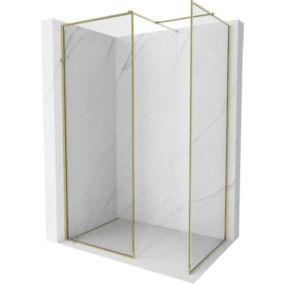 Ścianka prysznicowa walk-in Mexen Kioto-F złota 130x85 cm 1 szt.