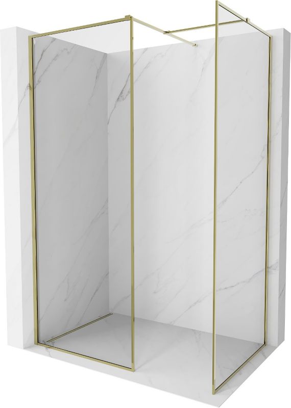 Ścianka prysznicowa walk-in Mexen Kioto-F złota 150x90 cm 1 szt.