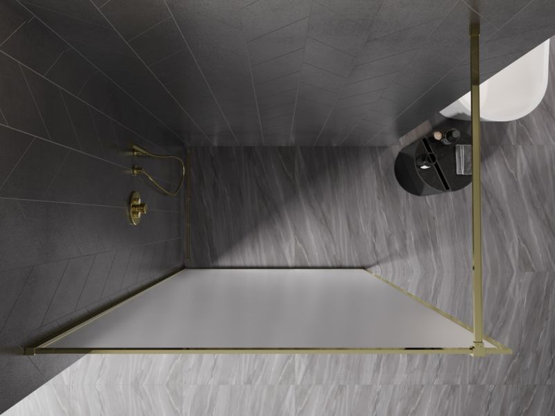 Ścianka prysznicowa walk-in Mexen Kioto-F złota 70x202 1 szt.