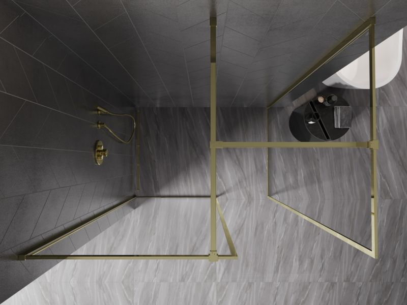 Ścianka prysznicowa walk-in Mexen Kioto-F złota 90 x 90 cm 1 szt.