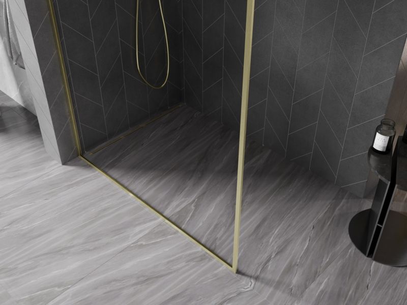 Ścianka prysznicowa walk-in Mexen Kioto-F złoty 80x202 1 szt.