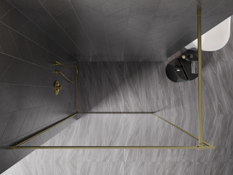 Ścianka prysznicowa walk-in Mexen Kioto-F złoty 80x202 1 szt.